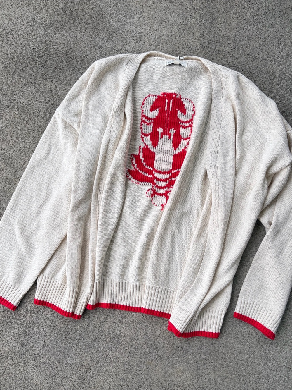 Luna x Sol Viral TJ Maxx lobster cardigan sweater beach boho coastal knit top - Picture 3 of 6